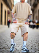 Completo Lionel Beige 2 pezzi t-shirt + bermuda