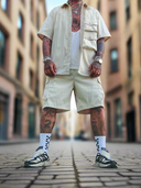 Completo Cargo Beige 2 pezzi camicia + bermuda