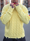 Maglione Sfrangiato Yellow