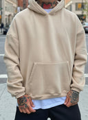 Felpa Over Cropped Beige