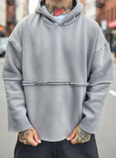 Felpa Taglio Vivo Cemento