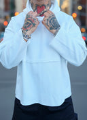 Felpa Taglio Vivo White