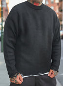 Maglione Girocollo Sfrangiato Black