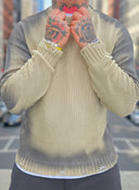 Maglione Fumè Sfrangiato Beige