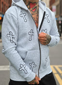 Felpa Zip Cross Grey