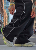 Pantalone Tuta Zip Black