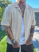 Camicia Sfrangiata Beige