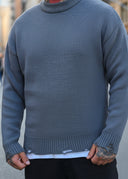 Maglione Girocollo Sfrangiato Grey