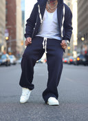 Completo Tuta Felpato Zip Black