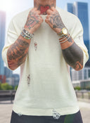 T-Shirt Maglina Sfrangiata Cream