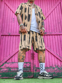 Completo Benzema Camel 2 pezzi camicia + bermuda