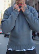 Maglione Girocollo Sfrangiato Grey