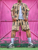 Completo Benzema Camel 2 pezzi camicia + bermuda