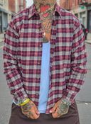 Camicia Quadri Bordeaux