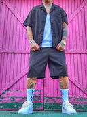 Completo Las Vegas Black 2 pezzi camicia + bermuda