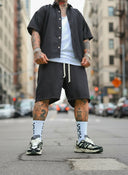 Completo Lloret Black 2 pezzi camicia + bermuda