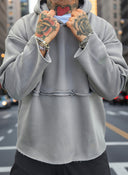 Felpa Taglio Vivo Cemento