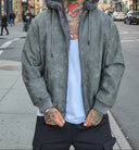 Giacca Pelliccia Double Face Cemento