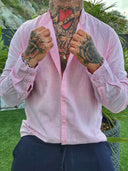 Camicia Lino Coreana Pink